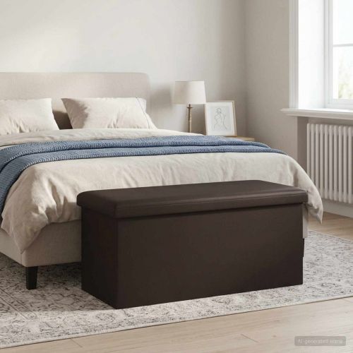 Сгъваема пейка за съхранение Кафяво 180 кг 80 Л 77 x 38 x 38 см