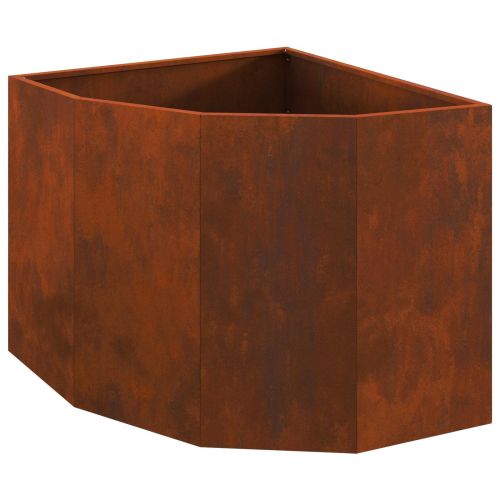 Ъглов сандък за цветя Ръждясало 60 x 60 x 50 см