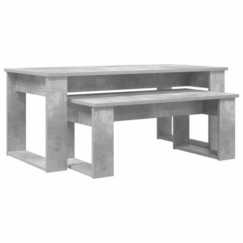 Комплект кафе маса 2 бр. Циментено сиво 100 x 50 x 42 см