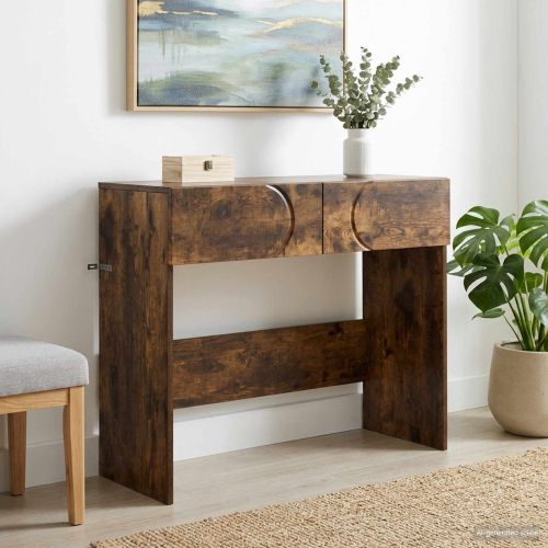 Конзолна маса Опушен дъб 96,5 x 38 x 75 см Инженерно дърво