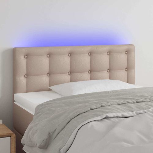 LED Горна табла за легло, капучино, 80x5x78/88 см