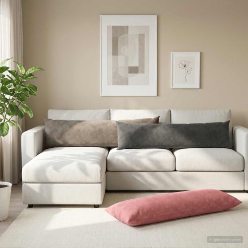Калъфка за възглавница 2 pcs HEERLEN Розово 40 x 145 см Кадифе