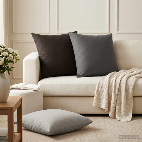 Калъфка за възглавница 2 pcs HEERLEN Антрацит 60 x 60 cm