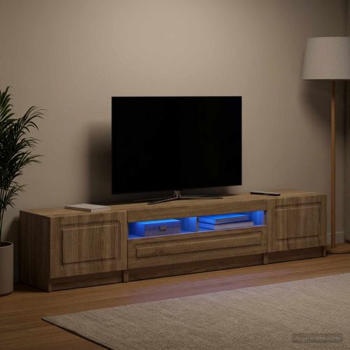 5 части LED ТВ шкаф Дъб сонома Инженерна дървесина