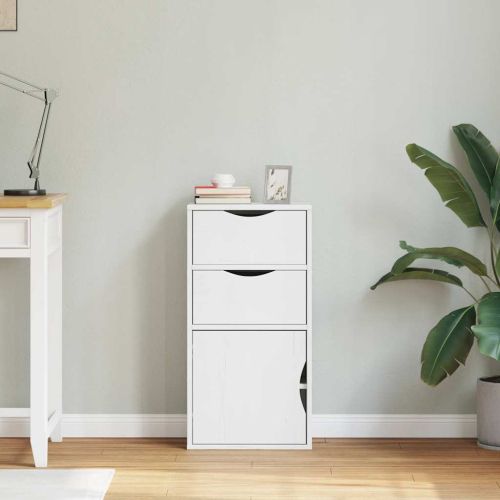 Страничен шкаф с чекмеджета ODDA White 40x24x79 cm