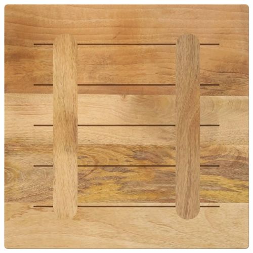 Плот за маса, 60x60x2,5см, квадратен, масивно дърво грубо манго