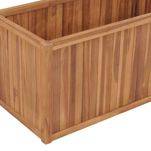 Повдигната леха, 100x50x50 см, тиково дърво масив