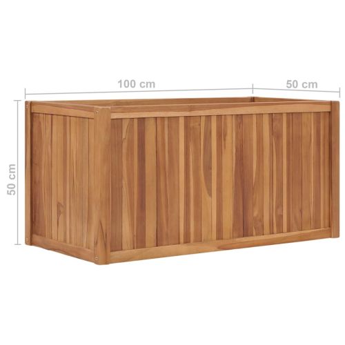 Повдигната леха, 100x50x50 см, тиково дърво масив