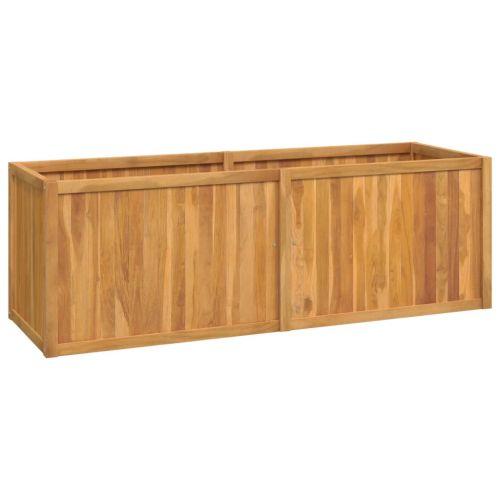 Повдигната леха 150x50x50 см тиково дърво масив
