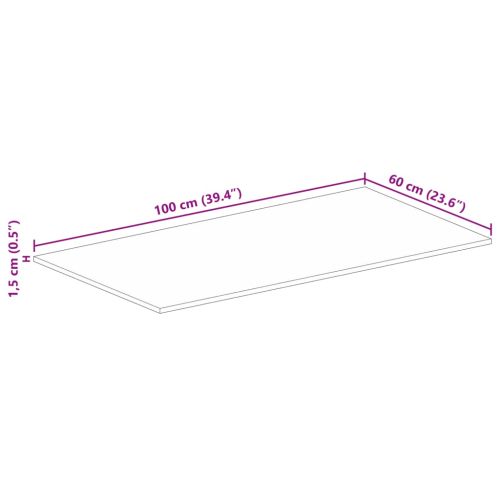 Плот за маса 100x60x1,5см правоъгълен масивно дърво грубо манго