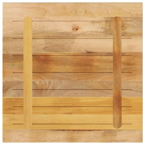 Плот за маса, 70x70x2,5см, квадратен, масивно дърво грубо манго