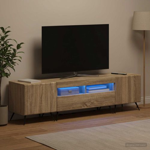 LED телевизионен кабинет BREDA 3 бр. Дъб сонома