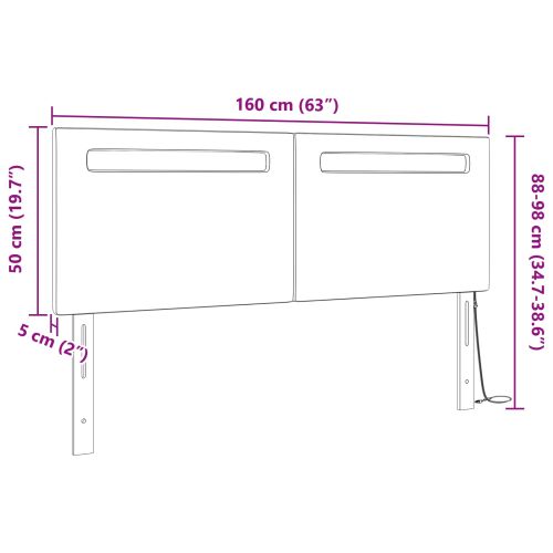 LED глава Сив 160 cm Изкуствена