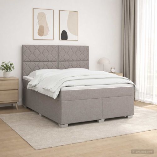 Континентално легло с матрак Таупе 160 x 200 cm Текстил