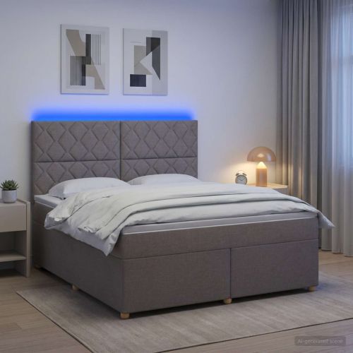 Континентално легло с матрак Таупе 160 x 200 cm Текстил