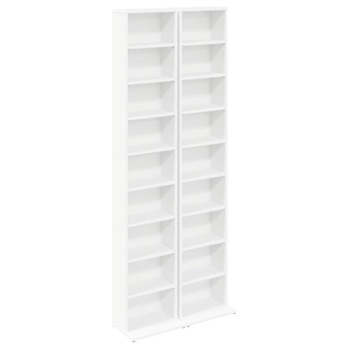 Кабинет за CD 2 бр. Бяло 33 x 23,5 x 175 см Инженерна дървесина