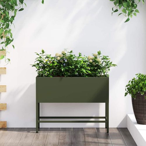 Повдигната градинска саксия Маслиненозелен 60 x 26 x 45 см