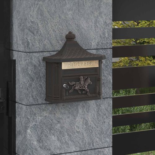 Стенно монтирана пощенска кутия Бронзов 40,5 x 16 x 45 см