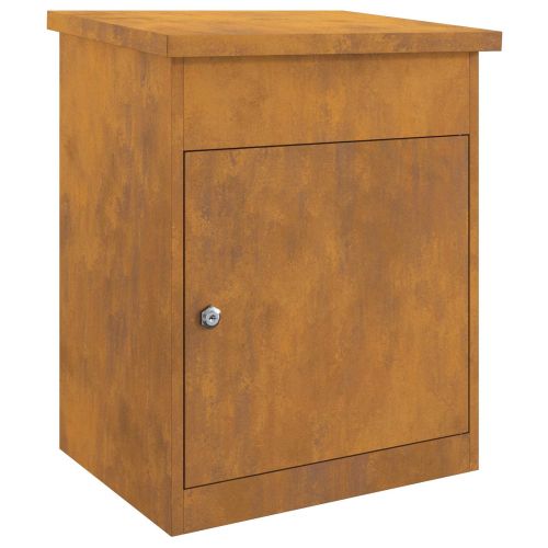 Пощенска кутия за пратки с врата Ръждясало 47,5 x 38 x 59 см