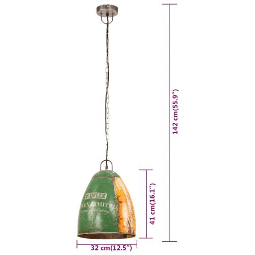 Индустриална пенделна лампа 25 W многоцветна кръгла 32 cm E27