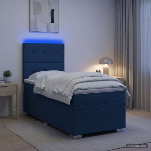 LED легло с матрак с LED ленти Синьо 90 x 200 cm Текстил