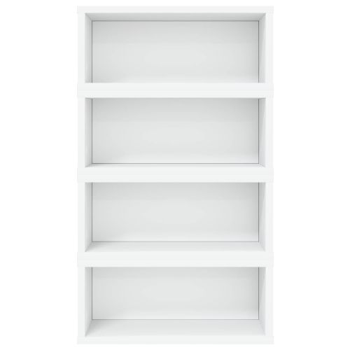 Рафтове за CDs 4 бр. Бяло 40 x 17 x 17 см Инженерна дървесина