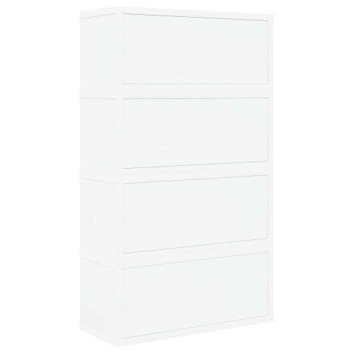 Рафтове за CDs 4 бр. Бяло 40 x 17 x 17 см Инженерна дървесина