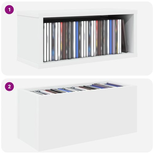 Рафтове за CDs 4 бр. Бяло 40 x 17 x 17 см Инженерна дървесина