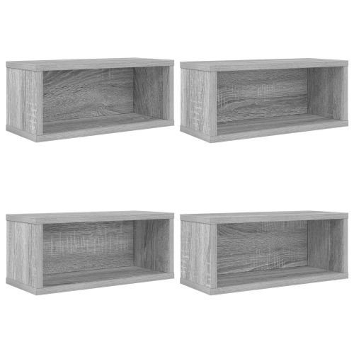 Рафтове за CDs 4 бр. Сив Сонома 40 x 17 x 17 см