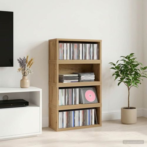 Рафтове за CDs 4 бр. Дъб артизан 40 x 17 x 17 см