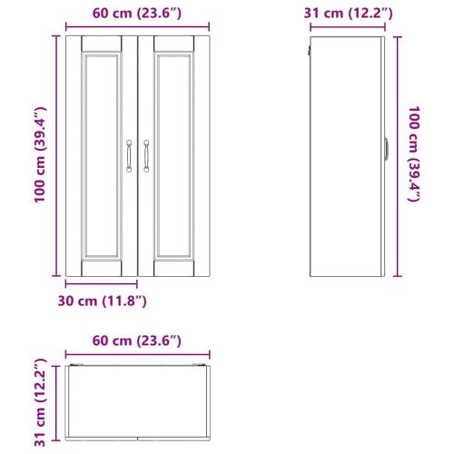 Стенен шкаф PORTO Сонома дъб 60 x 31 x 100 см