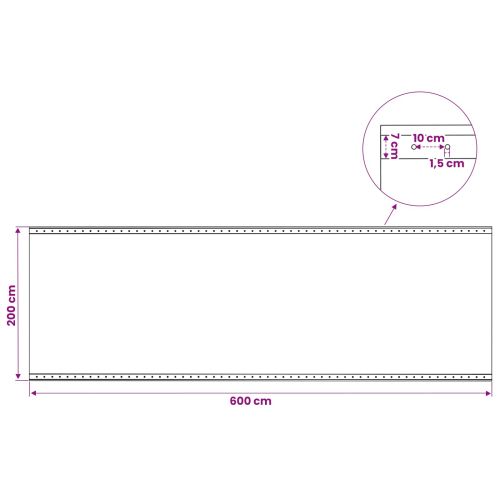 Брезенти тип Лено, 2 бр, 260 г/м², 2x6 м, бели