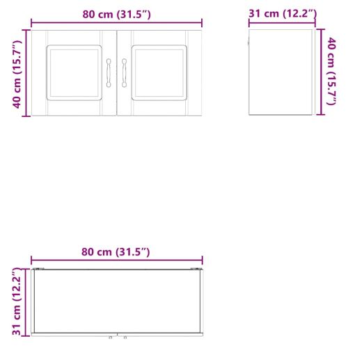 Стенен шкаф PORTO Дъб 80 x 31 x 40 см Инженерна дървесина