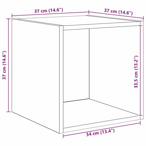 Стенен шкаф Монтиране на стена Дъб 37 x 37 x 37 см