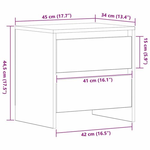 Нощен шкаф Черния дъб 45 x 34 x 44,5 см Инженерна дървесина