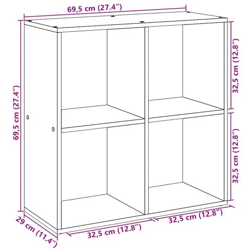 Разделител за стая / библиотека, дъб артизан, 69,5x29x69,5 см