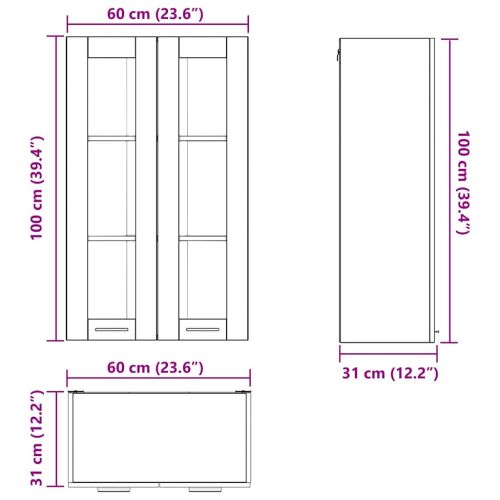 Висящ шкаф Димян дъб 60 x 31 x 100 см Инженерна дървесина