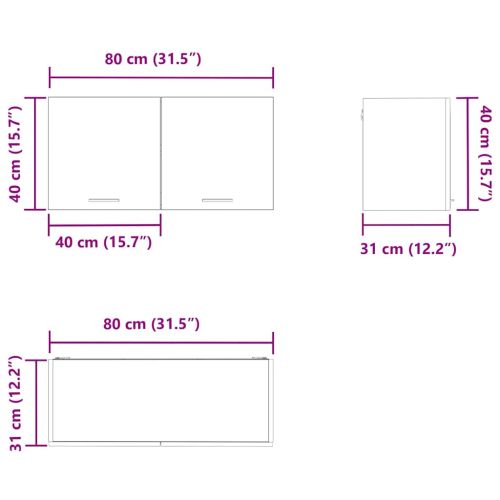 Висящ шкаф Сив Сонома 80 x 31 x 40 см Инженерна дървесина