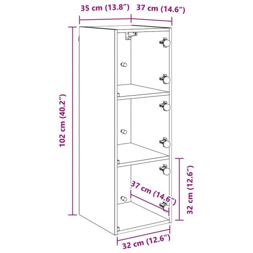 Стенен шкаф 35 x 37 x 102 см Инженерна дървесина Дъб
