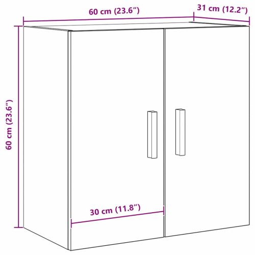 Стенен шкаф 60 x 30 x 60 cm Инженерна дървесина Черния дъб
