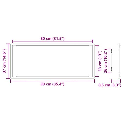 Огледало Дъб 90 x 8,5 x 37 см Инженерна дървесина