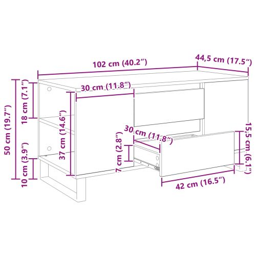 Масичка за кафе Старо дърво 102 x 44,5 x 50 см