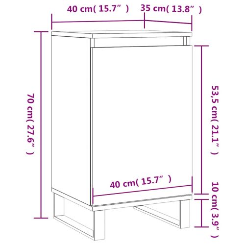 Бюфет опушен дъб 40x35x70 см инженерно дърво