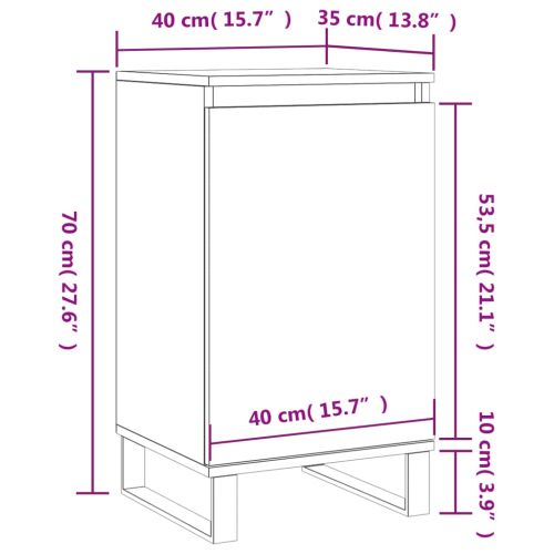 Бюфет бял 40x35x70 см инженерно дърво