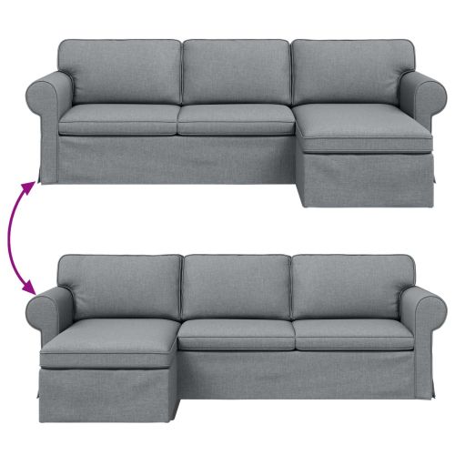 Диван Светлосиво 245 x 138 x 80 см текстил