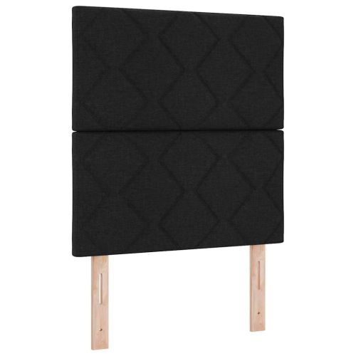 LED кутия за пружини с легло Черно 80 x 200 cm текстил