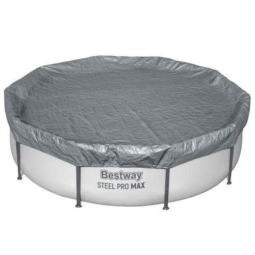Bestway Покритие за басейн Ø3,05 м Кръгла Полиестер Сиво