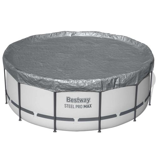 Bestway Покритие за басейн Ø3,66 м Кръгла Полиестер Сиво