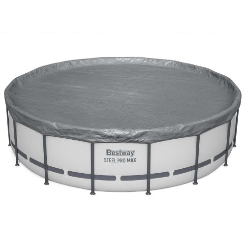 Bestway Покритие за басейн Ø4,88 м Кръгла Полиестер Сиво