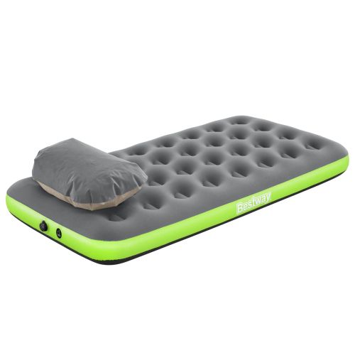 Bestway Въздушен матрак 1-местен 188 x 99 x 22 cm Сив и зелен